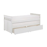 Galen Twin/Twin Bed with Storage Boxes WHITE