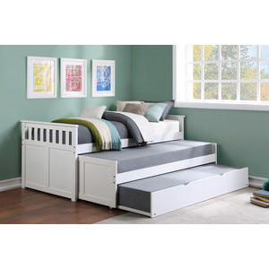 GalenTwin/Twin Bed with Twin Trundle WHITE