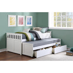 Galen Twin/Twin Bed with Storage Boxes WHITE