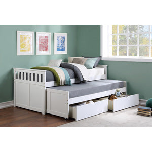 Galen Twin/Twin Bed with Storage Boxes WHITE