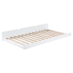 GalenTwin Bookcase Platform Bed with Twin Trundle. WHITE