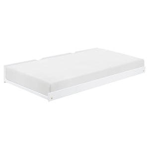 Galen Twin Bookcase Corner Platform Bed with Twin Trundle WHITE