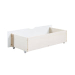 GalenTwin Bookcase Corner Platform Bed with Storage Boxes WHITE