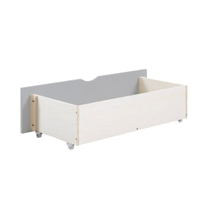 OrionTwin Bookcase Platform Bed with Storage Boxes GREY