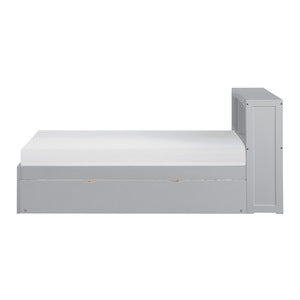 OrionTwin Bookcase Platform Bed with Twin Trundle GREY