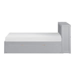 OrionTwin Bookcase Platform Bed with Twin Trundle GREY