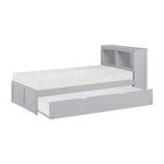 OrionTwin Bookcase Platform Bed with Twin Trundle GREY