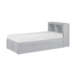 OrionTwin Bookcase Platform Bed with Twin Trundle GREY