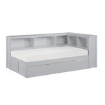 Orion Twin Bookcase Corner Platform Bed with Twin Trundle