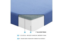 Leo 7" Twin Gel-Infused Memory Foam Blue
