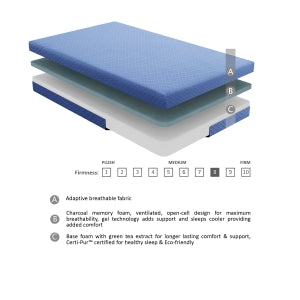Leo 7" Full Gel-Infused Memory Foam Blue