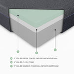 Burnham 11" California King Green Tea Gel-Infused Memory Foam Mattress