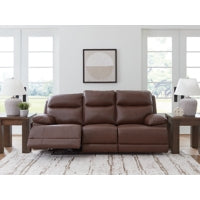 VonRyan PWR REC Leather Sofa with ADJ Headrest TOBACCO