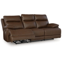 VonRyan PWR REC Leather Sofa with ADJ Headrest TOBACCO