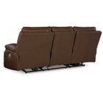 VonRyan PWR REC Leather Sofa with ADJ Headrest TOBACCO