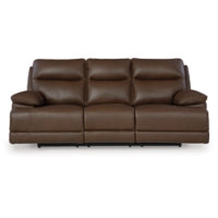 VonRyan PWR REC Leather Sofa with ADJ Headrest TOBACCO