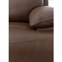 VonRyan PWR REC Leather Sofa with ADJ Headrest TOBACCO