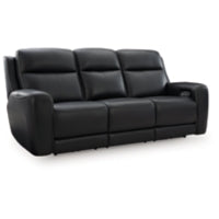 5Z-Comfort PWR REC Leather Sofa with ADJ Headrest ONYX