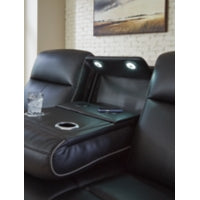 5Z-Comfort PWR REC Leather Sofa with ADJ Headrest ONYX