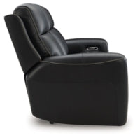 5Z-Comfort PWR REC Leather Sofa with ADJ Headrest ONYX