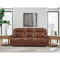 Healy Pier PWR REC Leather Sofa with ADJ Headrest CHOCOLATE