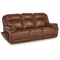 Healy Pier PWR REC Leather Sofa with ADJ Headrest CHOCOLATE