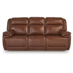 Healy Pier PWR REC Leather Sofa with ADJ Headrest CHOCOLATE