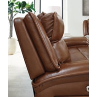 Healy Pier PWR REC Leather Sofa with ADJ Headrest CHOCOLATE