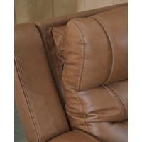 Knightington PWR REC Leather Sofa w/Audio Seating CARAMEL