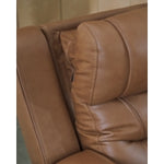 Knightington PWR REC Leather Sofa w/Audio Seating CARAMEL