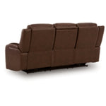 Knightington PWR REC Leather Sofa w/Audio Seating BROWN