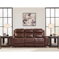 Next Move PWR REC Leather Sofa with ADJ Headrest MAHOGANY