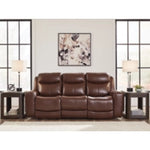 Next Move PWR REC Leather Sofa with ADJ Headrest MAHOGANY
