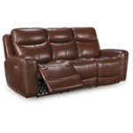 Next Move PWR REC Leather Sofa with ADJ Headrest MAHOGANY