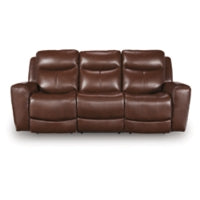 Next Move PWR REC Leather Sofa with ADJ Headrest MAHOGANY