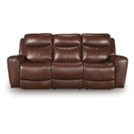 Next Move PWR REC Leather Sofa with ADJ Headrest MAHOGANY