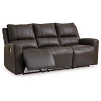 Boxmere Reclining Power Leather Sofa STORM