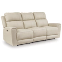 Dahlmoore Reclining Leather Power Sofa ALMOND