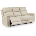 Dahlmoore Reclining Leather Power Sofa ALMOND