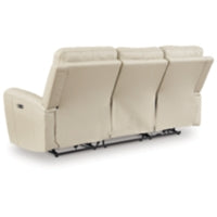 Dahlmoore Reclining Leather Power Sofa ALMOND