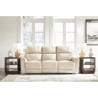 Dahlmoore Reclining Leather Power Sofa ALMOND