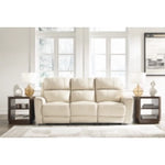 Dahlmoore Reclining Leather Power Sofa ALMOND
