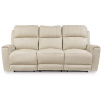 Dahlmoore Reclining Leather Power Sofa ALMOND
