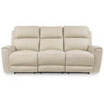 Dahlmoore Reclining Leather Power Sofa ALMOND