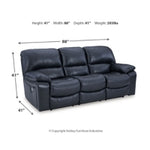 Leesworth Reclining Leather Power Sofa OCEAN