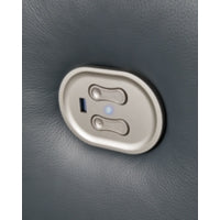Mindanao PWR REC Leather Sofa with ADJ Headrest STEEL