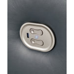 Mindanao PWR REC Leather Sofa with ADJ Headrest STEEL