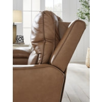 DeepWakes 2 Seat PWR REC. 100% Leather Sofa ADJ HDREST CARAMEL