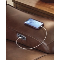 DeepWakes 2 Seat PWR REC 100% Leather Sofa ADJ HDREST CANYON