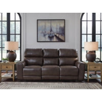 Crossplex PWR REC Leather Sofa with ADJ Headrest SMOKE